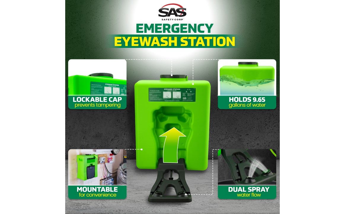 SAS Safety Group | 9 Gallon Portable Emergency Eyewash Station